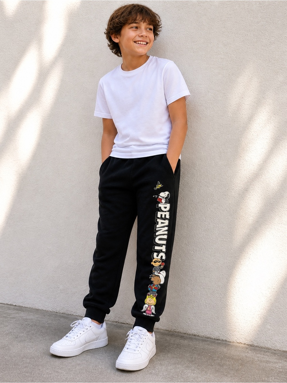 🖤 Peanuts Jogger Sweatpants Snoopy Charlie Brown Graphic Pants M